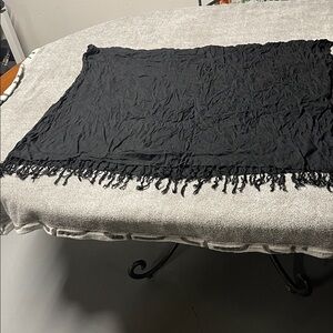 Classic Black Fringe Scarf Wrap - Women Accessories